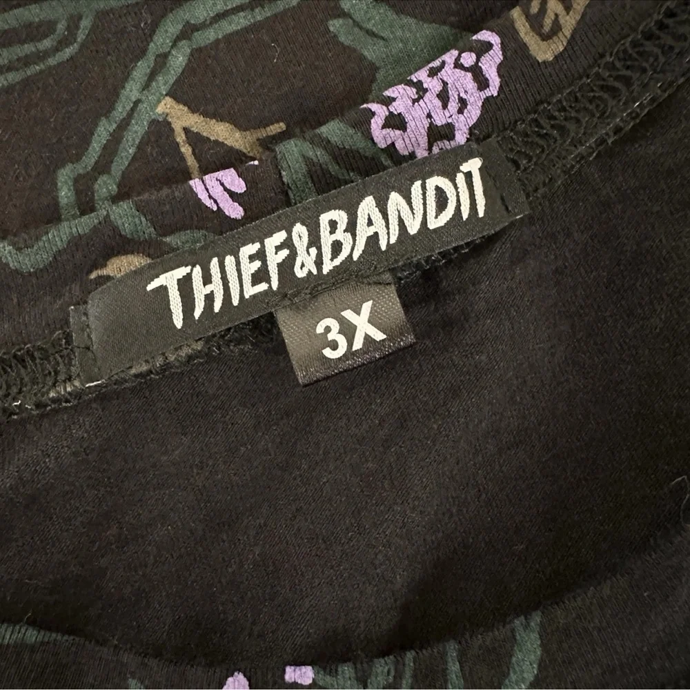 Thief & Bandit handmade hand-printed in Canada top Dusk Nightcrawlers 3x - Picture 5 of 7
